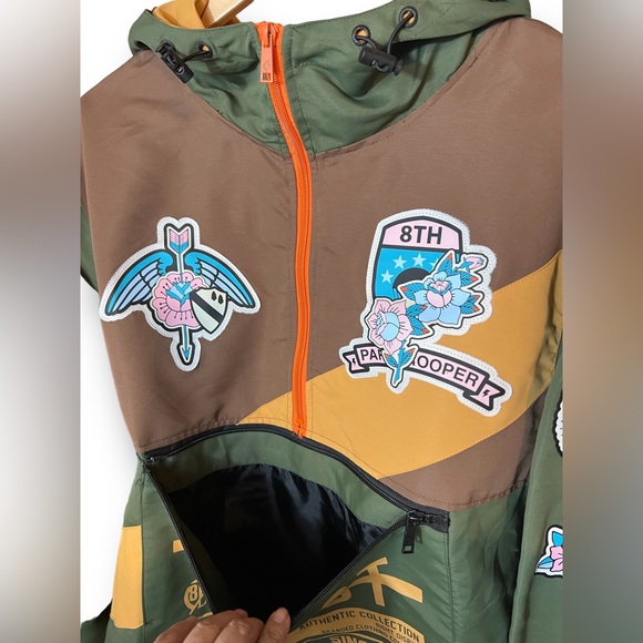 Men’s 8ighth Dstrkt Military hooded Anorak pullover windbreaker, Size XL - Picture 9 of 13